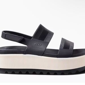 Reef Women's Black and White Platform Sandals